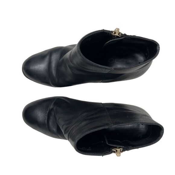 Aldo Womens Leather Side Zip Block Heel Ankle Booties Black Size 9 - Picture 3 of 9